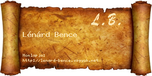 Lénárd Bence névjegykártya