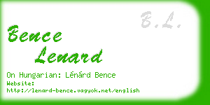 bence lenard business card