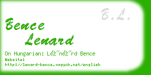 bence lenard business card